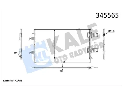 KALE 345565 Klima Radyatoru (Kondanser) Interstar Opel Movano Renault Master Iı 2.5 Dcı 06> GM 