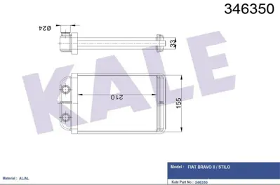 KALE 346350 Kalorıfer Radyatoru Bravo Iı Stılo (Brazıng) GM 