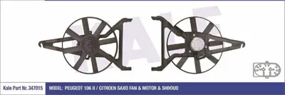 KALE 347015 Fan Motoru Davlumbazlı P106 Iı Saxo 1,4 8v / 1,6 8v Klimasız GM 