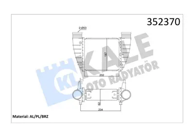 KALE 352370 Turbo Radyatoru (Intercooler) Sağ Audı A4 2,0tdı / Tfsı 04>08 Exeo 1,8tsı 2,0tfsı / Tdı 09> GM 