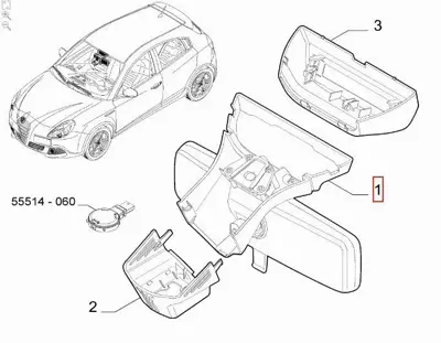 OPAR 156098941 Ic Dıkız Aynası Alfa Romeo Gıulıetta 10>20 GM 