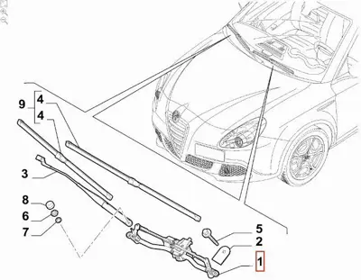 OPAR 50509396 On Silecek Mekanızması Alfa Romeo Gıulıetta 10>20 GM 