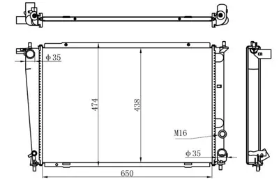 ORIS BHY019026 Motor Su Radyatoru Hyundaı Starex Musurlu 01 -> Manuel (650x438x26) GM 253104A110, GM 253104A100, GM 67039, GM 1283104, GM 8MK376763111, GM 253104A010, GM 253104A000, GM 253104A050, GM 253104A060, GM 253104A110AT