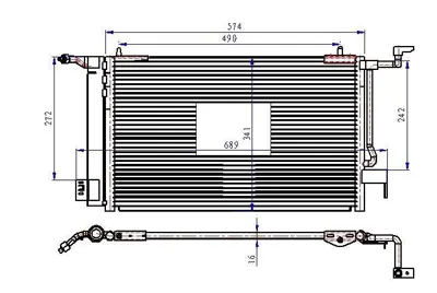 ORIS CPE016016 Klima Radyatoru P306-Partner-Xsara-Xsara Iı -Zx Benzınlı  Olcu:(535 X 343 X 16) GM 6455AV, GM 6455V9, GM 96280075, GM 95271521, GM 9527152180, GM 9628007580, GM 9636476480, GM 96364765, GM 963647656455W4, GM 9636476580