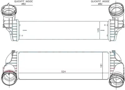 ORIS IBM501105 Turbo Radyatoru Bmw  X5 E70 F15 F85  X6 E71 F16 F86 Intercooler GM 7533475, GM 7809321, GM 17517809321, GM 17517533475