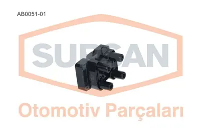 SUPSAN AB0051-01 Ateşleme Bobini Astra F 2.0 16v (C20xe) Omega B 2.0 16v GM 1208065, GM 90449572, GM 90443900, GM 93275309, GM CL219, GM 3SKV062, GM 40100300, GM 1970273, GM 9044390, GM 9044957