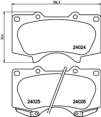 KALE 24024 170 05 ANS KD20 On Fren Balatası Toyota Hılux 2009-2012 Land Cruıser J12 03-> Mıtsubushı Pajero 2007-2012 044650K360