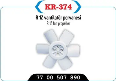 KAYA KR-374 Vantılator Pervanesı (6 Kanat) R12 Toros 7700507890