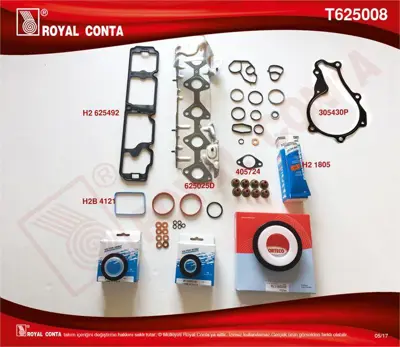 ROYAL CONTA T625008 Motor Takım Contası Reınz Keçelı S.Lastıklı Skcsız (Ford: Fıesta Vı Vıı 1.5tdcı 17 Focus Iıı 1.5td GM AV6Q6008