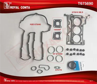 ROYAL CONTA T675690 Ust Takım Contası Reınz Subap Lastıklı Keçelı For B Max 1.0 12 Fıesta Vı 1.0 13 Focus Iıı 12 1.0l GM CM5G6008