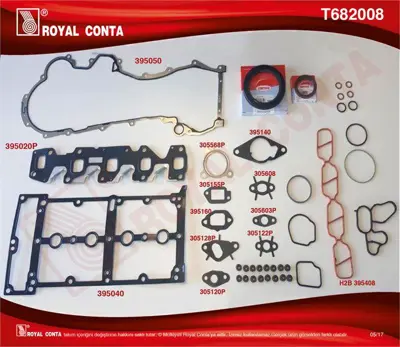 ROYAL CONTA T682008 Takım Conta Komple Corteco Keçelı& Reınz S.Lastıklı Tam Takım (Skcsız) Corsa C Corsa D Combo D A