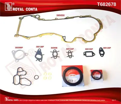 ROYAL CONTA T682678 Motor Takım Conta Alt Corteco Keçelı Doblo Palıo Albea Punto Lınea Fıorıno 1.3 Mjt 16v 1.3jtd 16v A