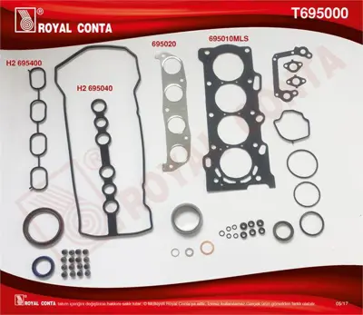 ROYAL CONTA T695000 Motor Takım Conta Komple Toyota Corolla 1.4-1.6 Benzınlı 2002-2007 Avensıs 1.6 Benzınlı 2003-2008 (K