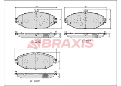 BRAXIS AB0638 Fren Balatası On W205 14> C205 15> W213 16> S213 16> A238 17> C238 17> 84202820 A0084202820 84203820 A0004209300 A0084203820 A0004209103 A0004209803 4209300 4209103 34106860019