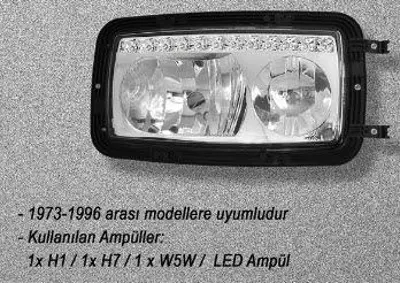 AYFAR 505421 Far Sol Manuel Ledlı Mercedes Kamyon Lux Model 73 96 