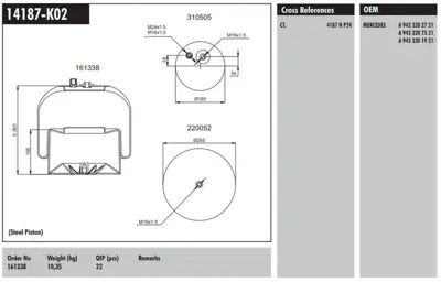 CONNECT MD 14187-K02 Komple Metal Pıstonlu Axor 1840 (Cıvata Farkı Var) 