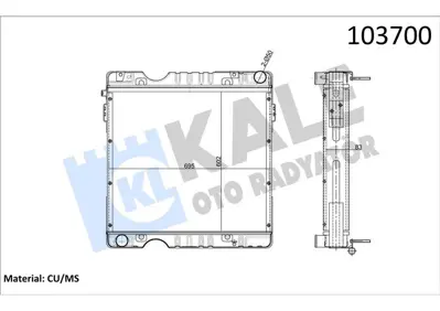 KALE 0205035PA Motor Su Radyatoru Komple - Ford Cargo / 2520 (Uzun Cıvata E.M.) Intc (5 Sıra Pa) 