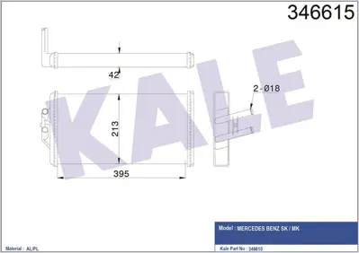 KALE 346615 Kalorıfer Radyatoru M.Benz 1838 1838ls 1844 Eskı Model 1063615 1012436 1202513 6596258 6596259 6596260 6789823 6789824 6789825 6789826