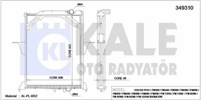 KALE 349310 Su Radyatoru Fm300 480 500 1998 Sonrası / Fm 12 1998 Sonrası Cercevelı 