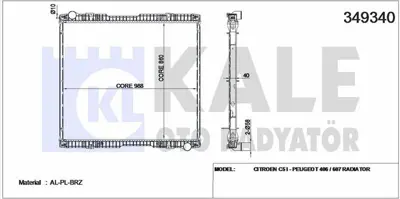 KALE 349340 Su Radyatoru Scanıa P-G-R-T Serı 04> P340-P380-P420-P480-P560-G340-G420-G480-R340-R380-R420-R460-R48 