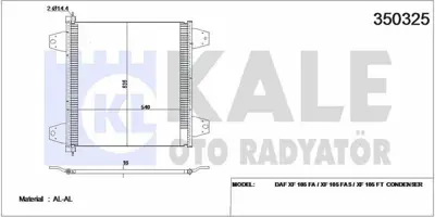 KALE 350325 Klima Radyatoru Kondenser Daf Xf 105 Fa / Xf 105 Fas / Xf 105 Ft 