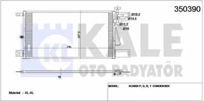 KALE 350390 Kondenser (Klima) Radyatoru Scanıa P, G, R, T Serıler 2004 Ve Sonrası 