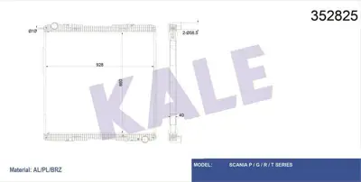 KALE 352825 Motor Su Radyatoru Scanıa P G R T Serısı 04> Cercevesız (At/Mt) 