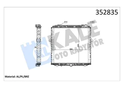 KALE 352835 Motor Radyatoru Cercevelı Actros Mp4-5 11>/Antos 12>/Arocs 13> Om471-470-936 Euro6 (895x960x58) 