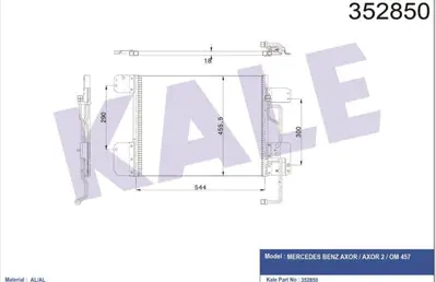 KALE 352850 Klima Radyatoru Axor 457 Kurutucusuz 