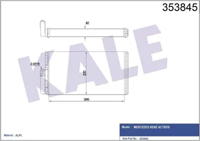 KALE 353845 Kalorıfer Radyatoru Actros 501 502 