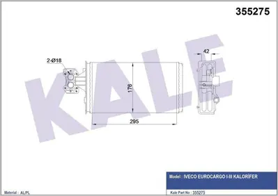 KALE 355275 Kalorıfer Radyatoru Iveco Eurocargo I-Iıı 