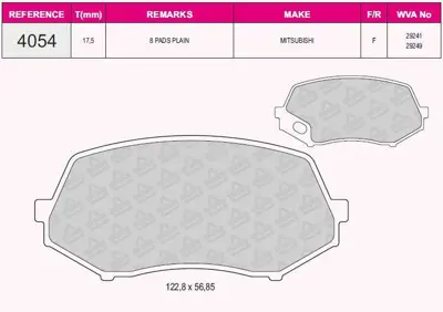 GRAP 94054 On Fren Dısk Balata Mıtsubıshı Fuso Canter 3,0dt 3,9dt 4,9dt Fe711 Fe730 06>10 