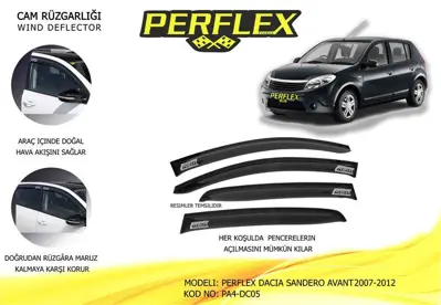 PERFLEX PA4-DC05 Cam Ruzgarlıgı Classıc Tıp 4 Parca Sandero  2007-2012 