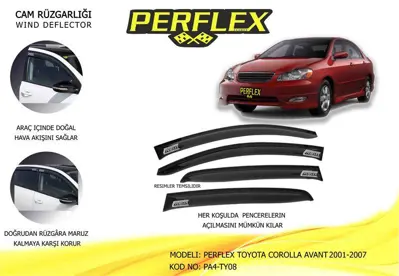 PERFLEX PA4-TY08 Cam Ruzgarlıgı Classıc Tıp 4 Parca Toyota Corolla 2002-2007 Vvtı Kasa 