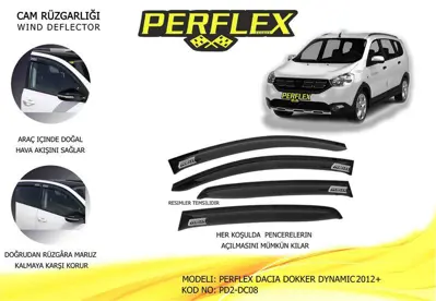 PERFLEX PD2-DC08 Cam Ruzgarlıgı Mugen Tıp 2 Parca Dokker Dynamıc 2012+ 