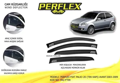 PERFLEX PD2-FT09 Cam Ruzgarlıgı Classıc Tıp 2 Parca Palıo 2d (Tek Kapı)  03>09 