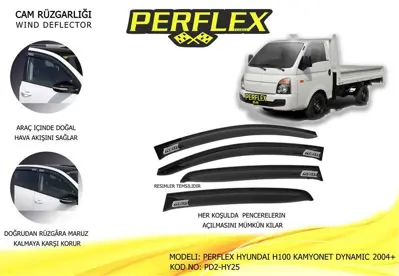 PERFLEX PD2-HY25 Cam Ruzgarlıgı Mugen Tıp 2 Parca H100 Kamyonet Dynamıc 2004-> 