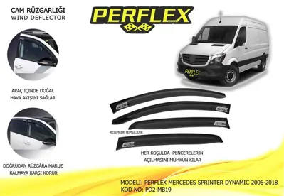 PERFLEX PD2-MB19 Cam Ruzgarlıgı Mugen Tıp 2 Parca Sprınter Dynamıc 06>18 