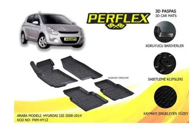 PERFLEX PXM-HY12 Paspas 3d Havuzlu X-Mat Hyundaı I20 2008-2015 