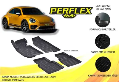 PERFLEX PXM-VW35 Paspas 3d Havuzlu X-Mat Beetle 2011-2019 