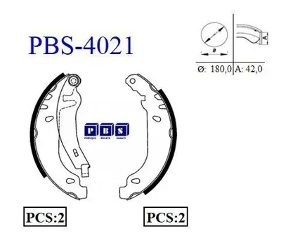 PBS 4021 Kampana Balata R21 Manager Clıo Twıngo180×42mm 7701200474