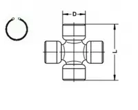 ITHAL MHR 10394 İstavroz Mafsal (Şaft) H-100  94-06 Kmy 94-04 - 05 Santafe (80mm X 27mm Dıştan Segman) 491404A000 SB000056 4914043001 491404A500 4914043000 49010H1101 49010H1141 491514A500 2D0521101A 2D0521101AM