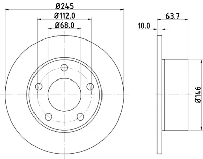 MGA 50207 Arka Fren Dıskı-245x10 5x112 (Vw Passat 4A0615601A 8E0615601 4A0615301A JZW615601C L4A0615601A 4AO615601A 4AO615301A 1K0698451J 3B0698451A 1J0698451M