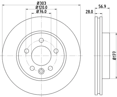 SWAPP 43407 Fren Diski On Havalı 303mm Vw Amarok 2H0615301A 2H0615301D