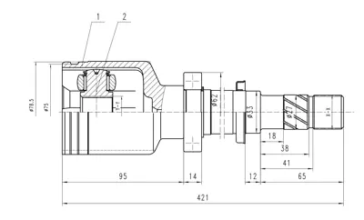 ODM-MULTIPARTS RN 3 5055 Aks Kafası İç Sağ Clıo 1.5dcı 1.5 8v 2006- Mt A:26 C:33 B:22 H:326 L:95 