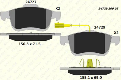 KALE 24729 200 05 ANS KD13 On Fren Balatası Fıat Doblo Iıı 500l 10> Opel Combo 12> Lancıa Delta Iıı 09>14 77365796 95518219