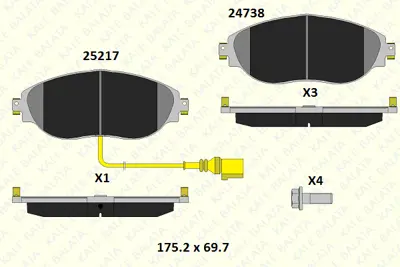 KALE 24738 200 15 KD13 On Fren Balatası Passat (362); Passat Varıant (365) 1,4 Tsı,1,6 Tdı,1,8 Tsı,2,0 Tsı,2,0 Tdı,3,6 Fsı 8V0698151C