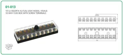 AKSA 01-013 Sıgorta Kutusu 10 Yuvalı Eskı Model Vıdalı GM 