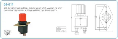 AKSA 06-011 Devre Kesıcı Acıl Buton Buyuk Arac Ve Is Makınaları Icın Yenı GM 