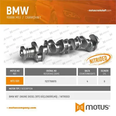 MOTUS 1301 Krank Mılı Guclendırlmıs (971)bmw N57 E90 E60 F30 F10 F25 F15  GM 11217799970